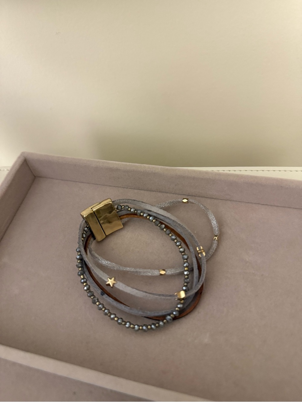Multi-Strand Silver and Gold Wrap Bracelet